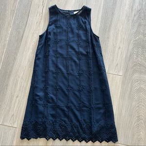 LOFT Navy eyelet dress